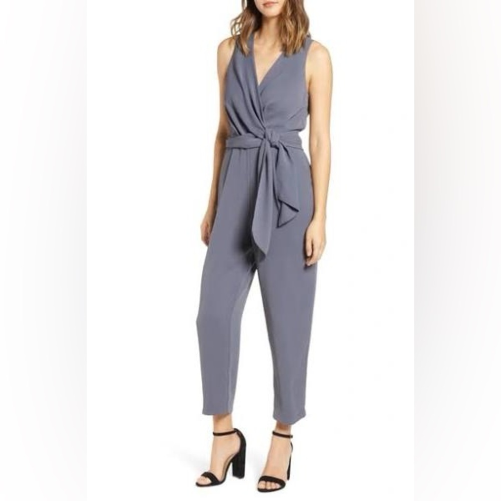 ASTR Side Tie Gray Jumpsuit